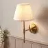 Oceanside Fabric Wall Light - White, Brass