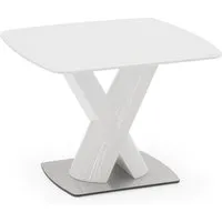 Oceanside Square Lamp Table - White High Gloss, Glass alternate view