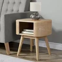 Ocotlan Lamp Table with Shelf - Oak