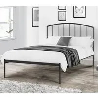 Odelia Double Bed Frame - Satin Grey, Metal