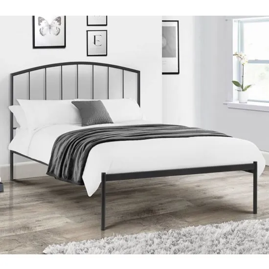 Odelia Double Bed Frame - Satin Grey, Metal