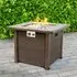 Odenton Glass Fire Pit with Grilling - Brown, Rattan