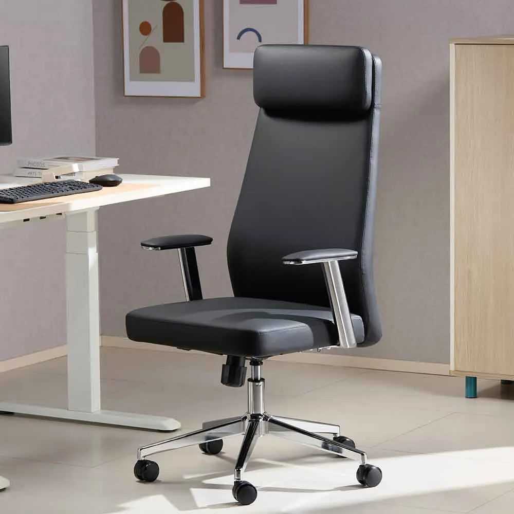 Odenton High-Back Executive Chair Reclining - Black, Faux Leather product