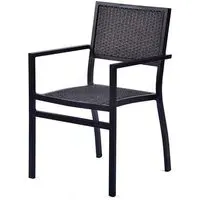 Oderico Outdoor Rattan Armchair - Black, Grey