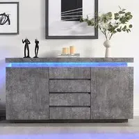 Odessa Sideboard with LED - Concrete Effect, MDF
