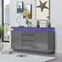 Odessa Sideboard with LED - Grey, High Gloss