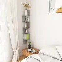 Odierne Corner Wall Shelf - Concrete Effect, Engineered Wood