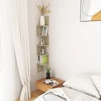 Odierne Corner Wall Shelf - Sonoma Oak, Engineered Wood