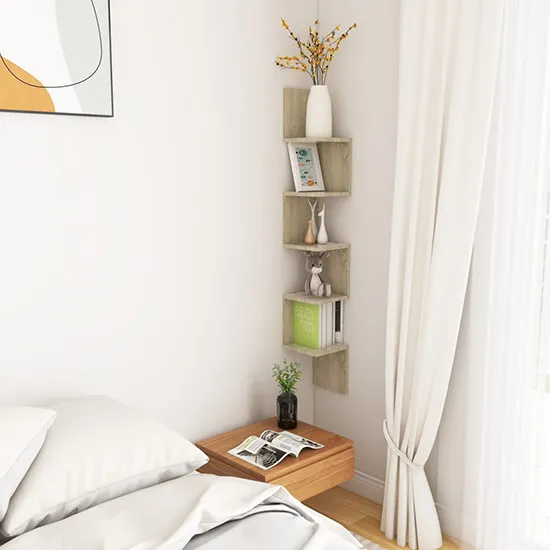 Odierne Corner Wall Shelf - Sonoma Oak, Engineered Wood product