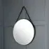 Odile Round Mirror with Black Strap - Pewter
