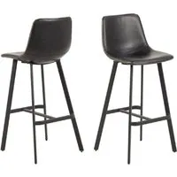 Ogden Bar Chairs in Pair - Leather alternate view