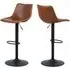 Ogden Bar Stools In Pair - Brown, Leather