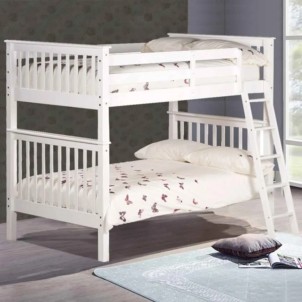 Ogden Bunk Bed with Storage - White, Pine Wood