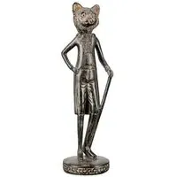 Ogden Cat Gentleman Sculpture - Brown, Polyresin