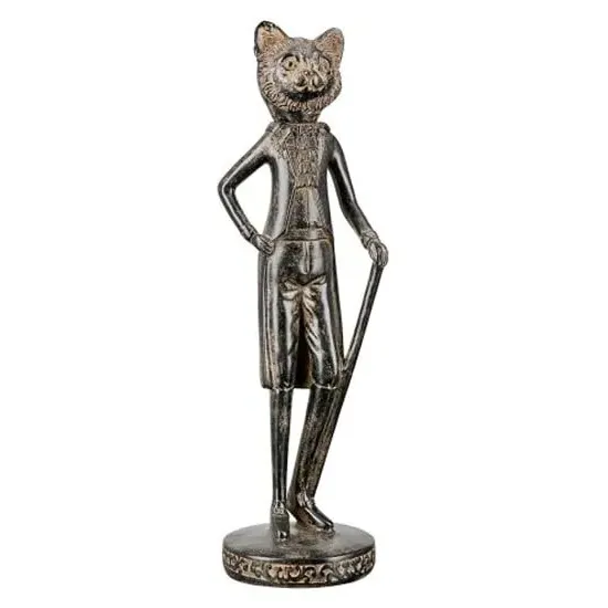 Ogden Cat Gentleman Sculpture - Brown, Polyresin image