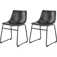 Ogden Dining Chairs - Black, Leather