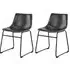 Ogden Dining Chairs - Black, Leather