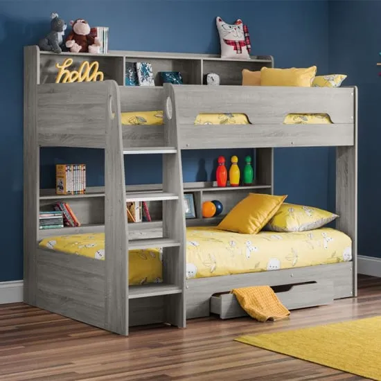 Oihane Bunk Bed with Storage - Grey Oak image