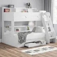 Oihane Triple Sleeper Bunk Bed with Storage - White