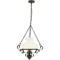 Oil Lantern Ceiling Light with Wrought Iron - Antique Rust