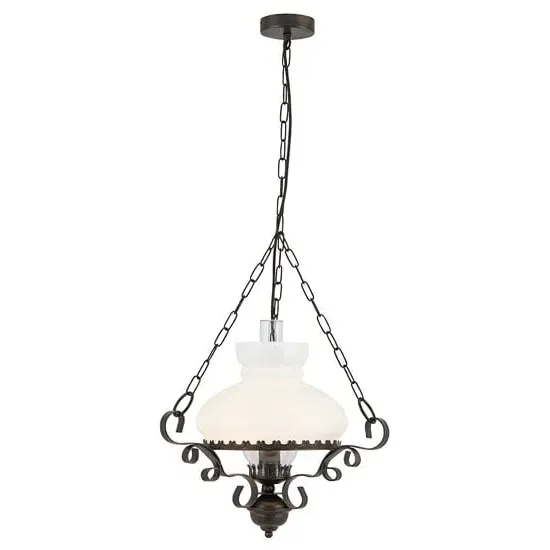 Oil Lantern Ceiling Light with Wrought Iron - Antique Rust image