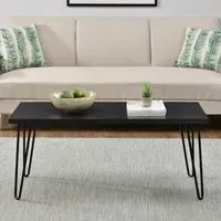Ojai Coffee Table with Black Legs - Black Oak