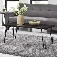 Ojai Coffee Table with Black Legs - Espresso