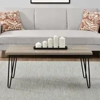 Ojai Coffee Table with Black Legs - Rustic Oak