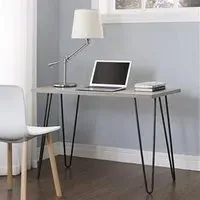 Ojai Laptop Desk with Black Legs - Grey, Wood