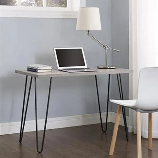 Ojai Laptop Desk with Black Legs - Grey, Wood