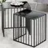 Ojai Side Tables Set of 2 with Metal Frame - Black