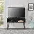 Ojai TV Stand with Black Legs - Black, Wood