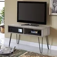 Ojai TV Stand with Black Legs - Grey, Wood