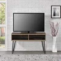 Ojai TV Stand with Black Legs - Walnut, Wood