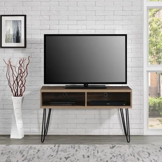 Ojai TV Stand with Black Legs - Walnut, Wood
