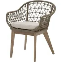 Okala Woven Accent Chair - Grey, Natural Wood