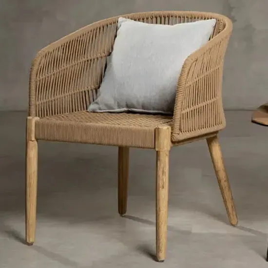 Okala Woven Cotton Rope Armchair - Natural