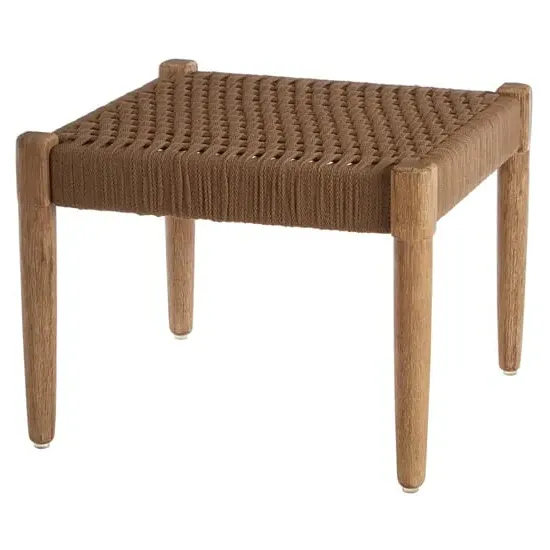 Okala Woven Cotton Rope Footstool - Natural image