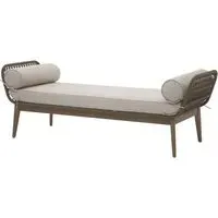 Okala Woven Day Bed - Grey, Natural Wood