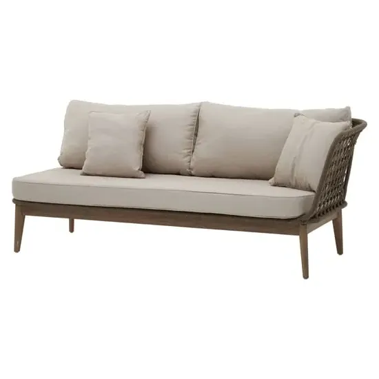 Okala Woven Lounge Chaise - Grey, Natural Wood