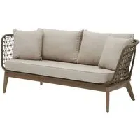 Okala Woven Rope 2-Seater Sofa - Grey, Eucalyptus Wood