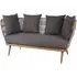 Okala Woven Rope 3-Seater Sofa - Dark Grey, Eucalyptus Wood