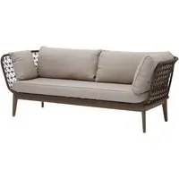 Okala Woven Rope 3-Seater Sofa - Grey, Eucalyptus Wood