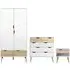 Okla Wooden Bedroom Set with 2-Door Wardrobe - White, Oak