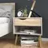 Okla Wooden Bedside Table with Drawer - White, Oak