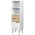 Oklo Bookcase with Door and 2 Drawers - White, Oak