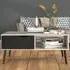 Oklo Coffee Table with Drawer - White, Matt Black
