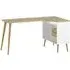 Oklo Laptop Desk with 2 Drawers - White, Oak