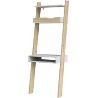 Oklo Leaning Laptop Desk - White, Oak