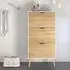 Oklo Shoe Storage Cabinet with 3 Flip Drawers - White, Oak